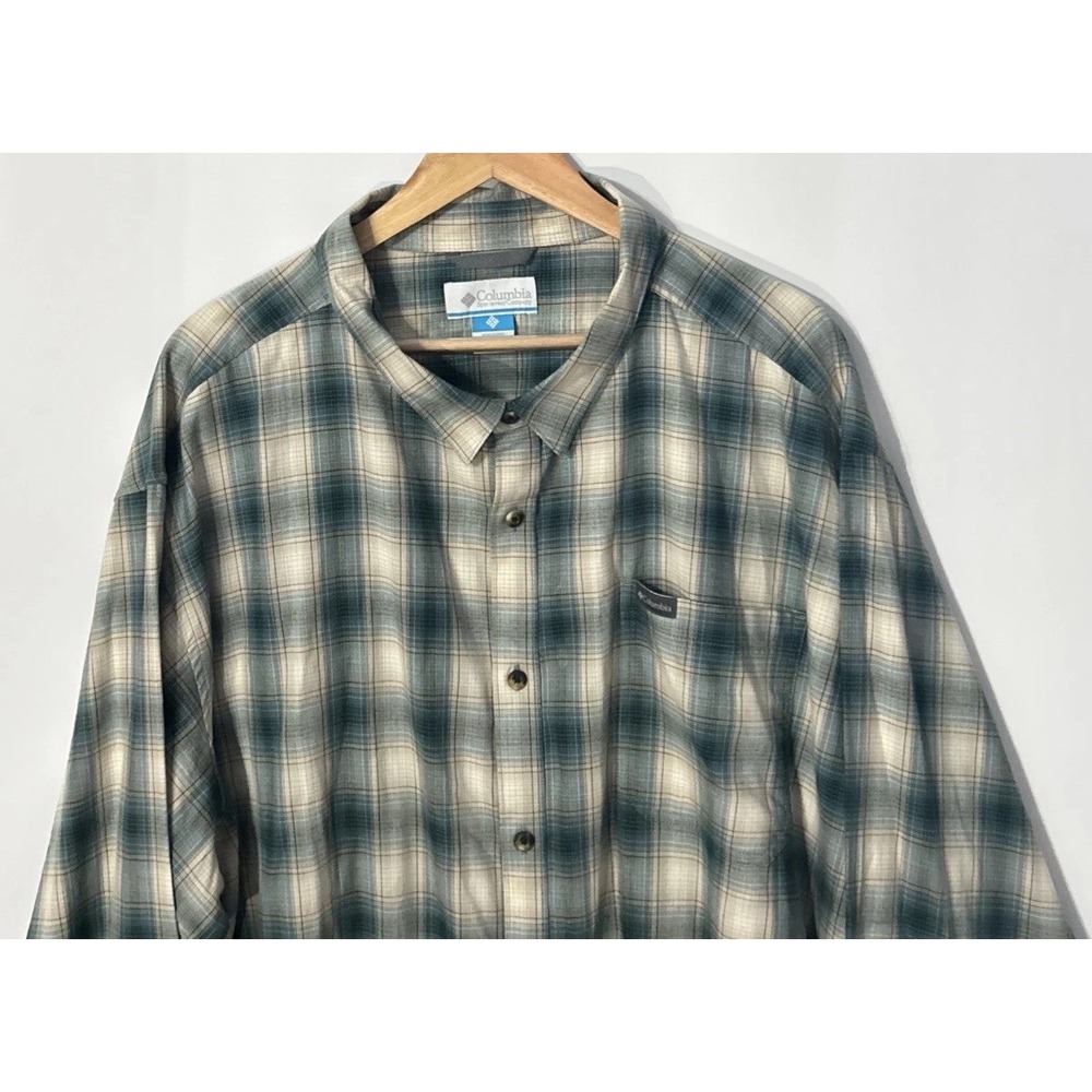 Mens Columbia Vapor Ridge‎ III Plaid Button Down Long Sleeve Shirt Sz 4X EC